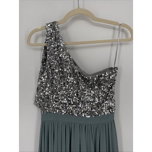 Sachin & Babi Size 0 Jolie Gown Silver Steel Blue Cocktail Prom Formal Gown $995 - Picture 8 of 15